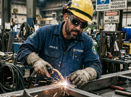 Primer plano gafas de seguridad profesionales